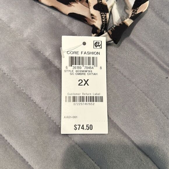 NWT International concepts leopard print, long sleeve shirt size 2X. - Picture 6 of 9